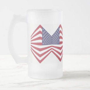 USA flagga Corner 16 oz Frosted Glass Mugg
