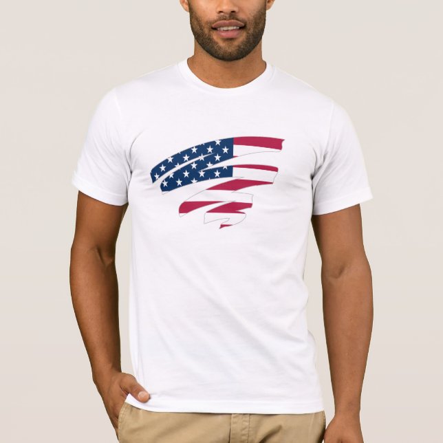 USA flagga Crewnacksherst - Patriotic Cotton T Shirt (Framsida)