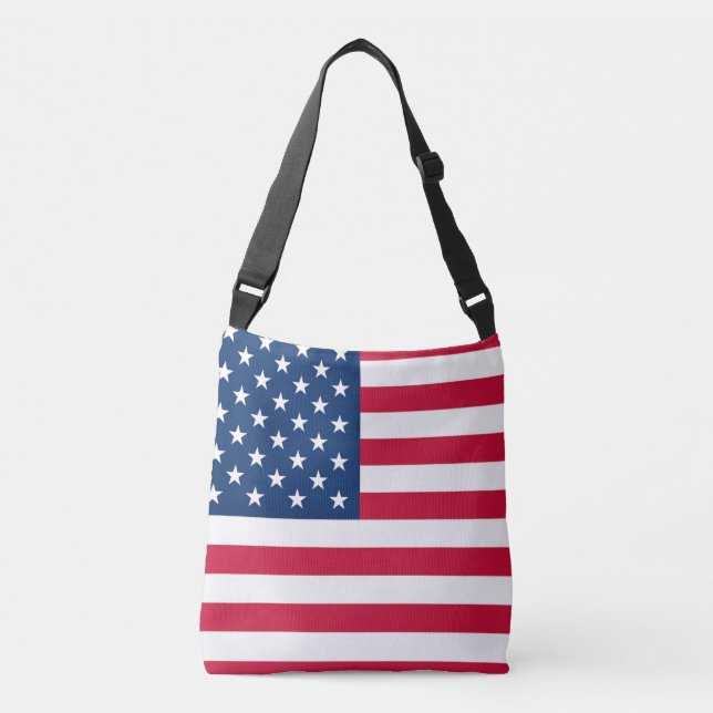 USA flagga Crossbody Bag - Patriotic Axelväska (Framsida)