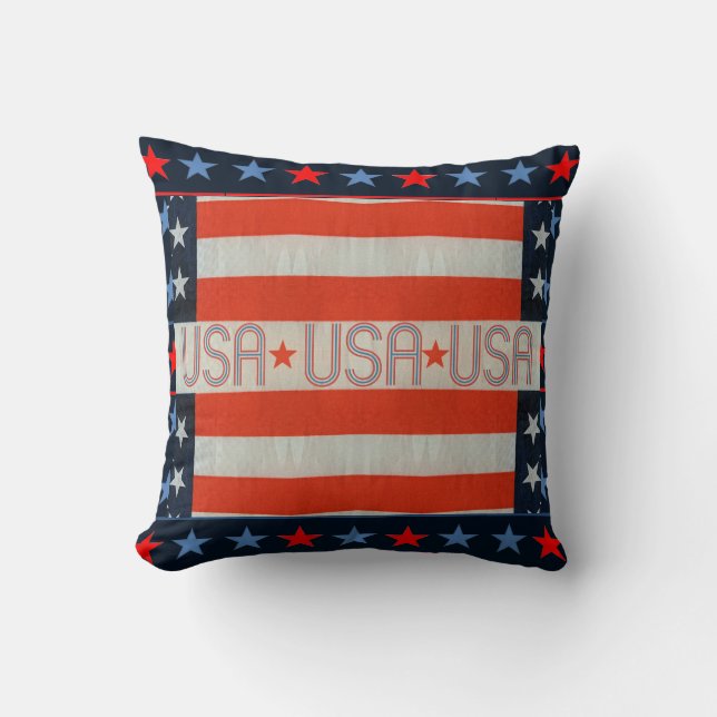 USA flagga Dekorativ kudde (Framsida)