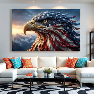 USA Flagga Design med Havsörn Poster