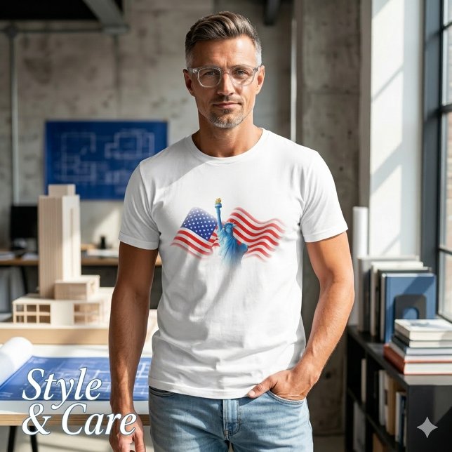 USA flagga Design T Shirt (Patriotic USA Flag Graphic Tee Bold American Style)