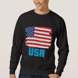 USA flagga - Det feta Stars och stripes-patriotisk Lång Ärmad Tröja