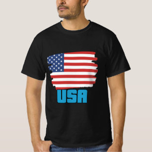 USA flagga - Det feta Stars och stripes-patriotisk T Shirt