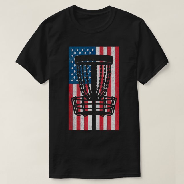 USA flagga Disk Golf T Shirt (Design framsida)