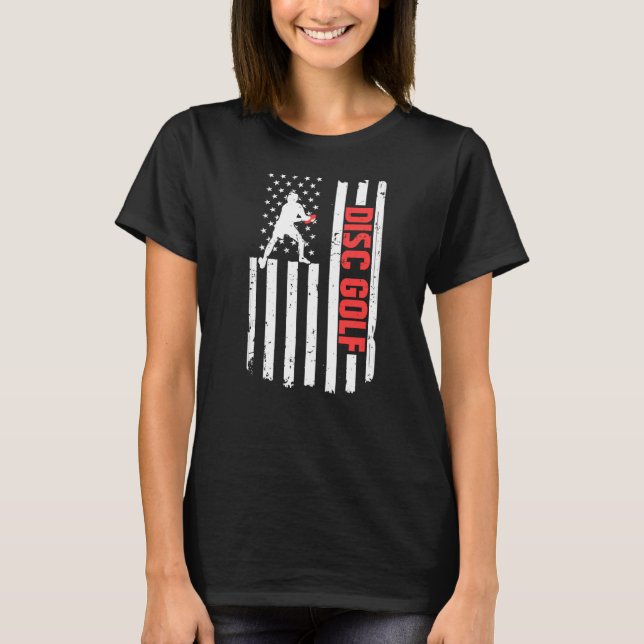USA flagga Disk Golf T Shirt (Framsida)