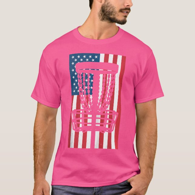 USA flagga Disk Golf T Shirt (Framsida)