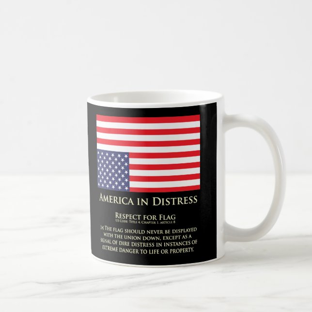 USA flagga Distress Kaffemugg (Höger)