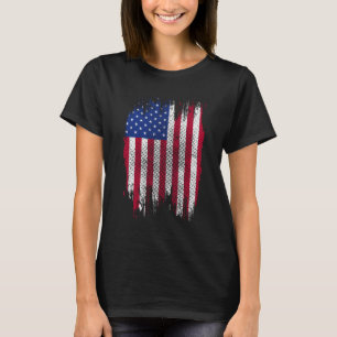 USA Flagga Distressed Halftone Design T Shirt