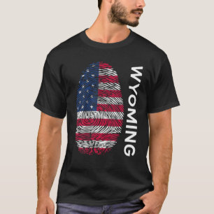 USA flagga DNA Fingerprint State Wyoming T Shirt