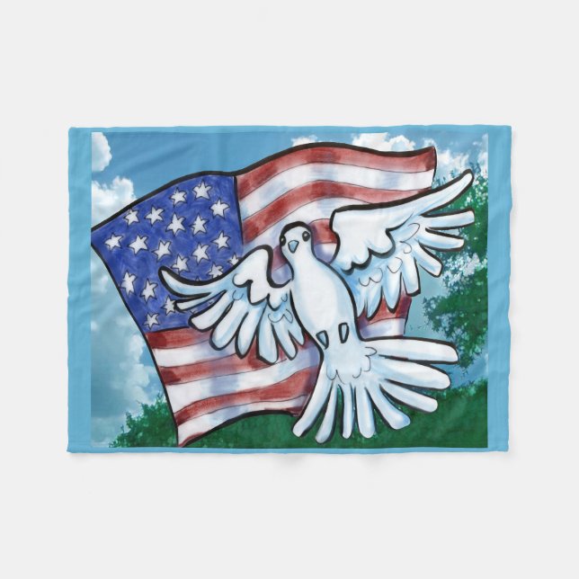 USA flagga Dove Fleecefilt (Framsidan (Horisontell))