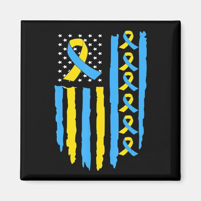 USA flagga Down Syndrome Awareness för manar women Magnet (Framsidan)