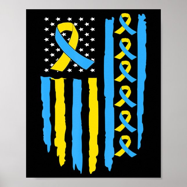 USA flagga Down Syndrome Awareness för manar women Poster (Framsidan)