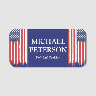USA FLAGGA-droppfärg, politisk Kampanj Namnbricka