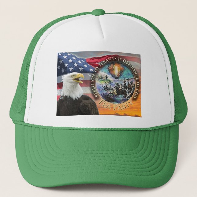 USA flagga Eagle Sunrise Tea Party Keps (Framsida)