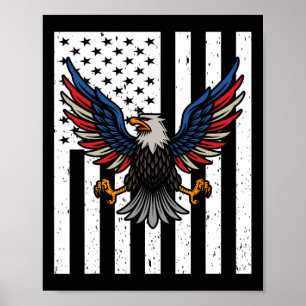 USA flagga Eagles 4:e juli 1776 Freedom Independe Poster