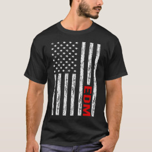 USA FLAGGA EDM T SHIRT