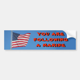 USA flagga efter en marin Bildekal
