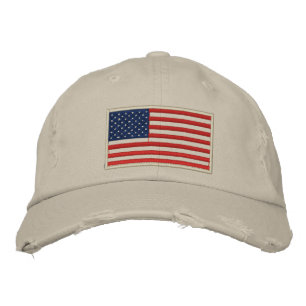 USA-Flagga Embroized Distress Hat Broderad Keps