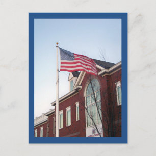 USA Flagga Enfield Savings Bank Connecticut Vykort