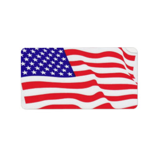 USA flagga etiketter Adressetikett