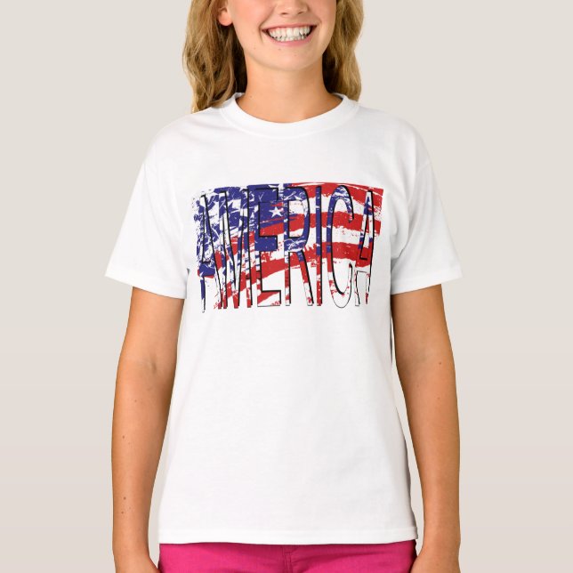 USA flagga Fantastisk Fab Two-Tone T-shirt (Framsida)