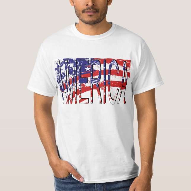 USA flagga Fantastisk Fab Two-Tone T-shirt (Framsida)