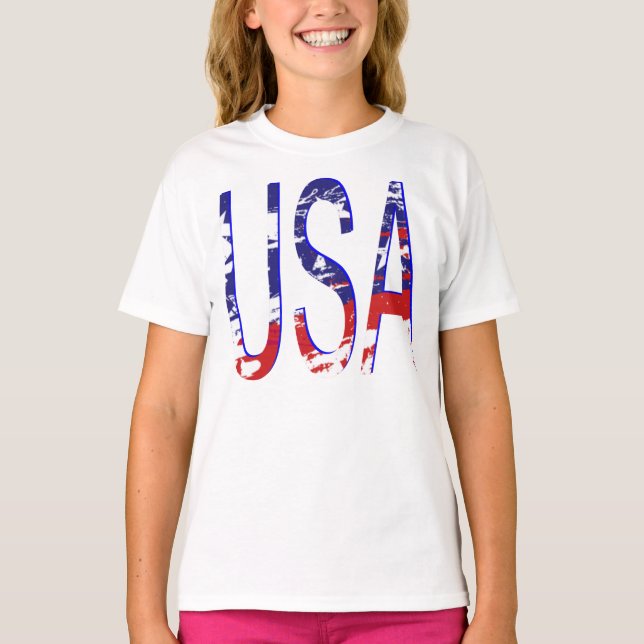 USA flagga Fantastisk Fab Two-Tone Tee (Framsida)
