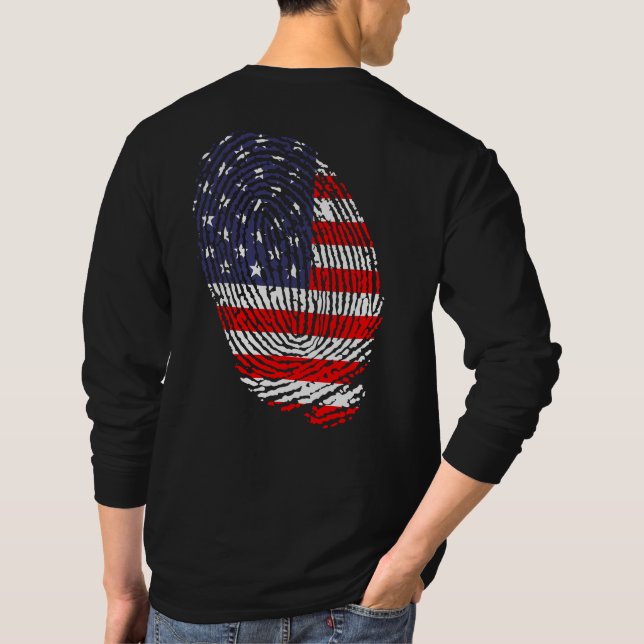 USA flagga, flagga of USA, American flagga fingera T Shirt (Baksida)