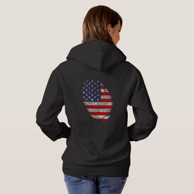 USA flagga, flagga of USA, American flagga fingera T Shirt (Hel baksida)