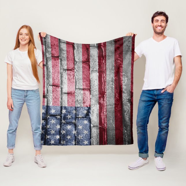 USA flagga Fleecefilt (På plats)