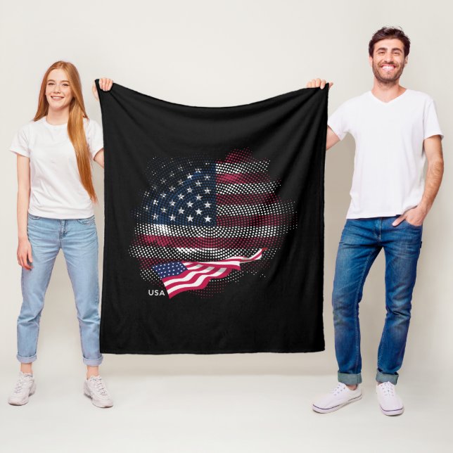 USA-flagga Fleecefilt (På plats)