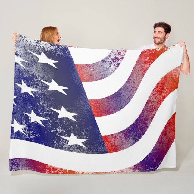 USA flagga Fleecefilt (På plats)