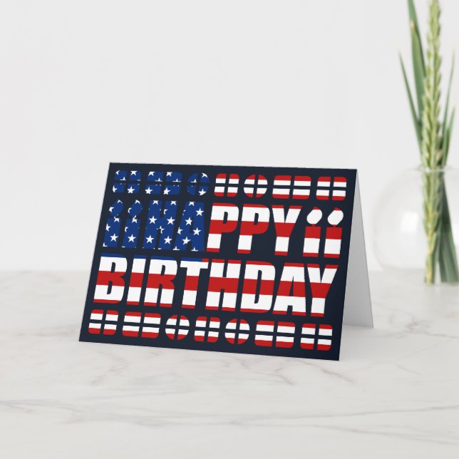 USA flagga födelsedagskort Kort (Framsida)
