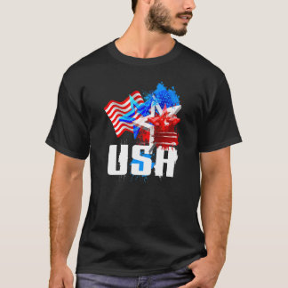 USA flagga för 4:e juli minnesdag grafik 1 T Shirt