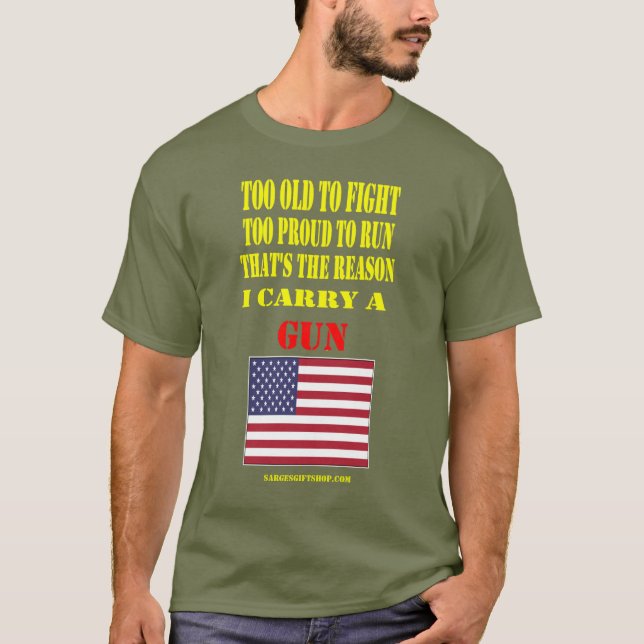 USA FLAGGA, FÖR GAMMAL ATT KÄMPA, FÖR STOLT MOT SP T SHIRT (Framsida)
