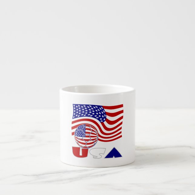 USA Flagga Fotboll Espressomugg (Framsidan)