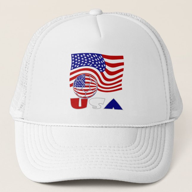 USA Flagga Fotboll Truckerkeps (Framsida)