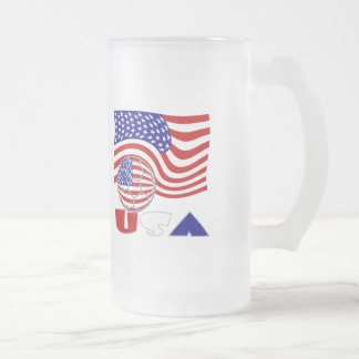 USA flagga - fotbollsbuss Frostat Ölglas