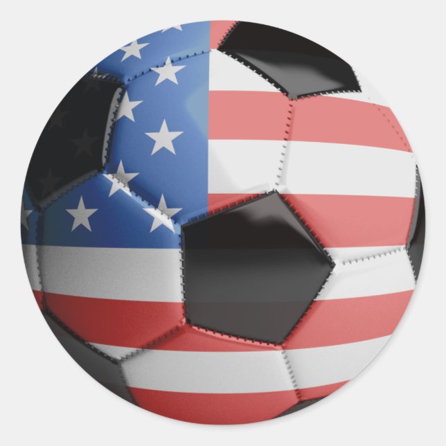 USA flagga - fotbollsbuss Runt Klistermärke (Framsida)