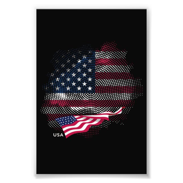 USA-flagga Fototryck (Framsidan)