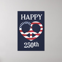 USA Flagga Fred Hjarta Canvastryck