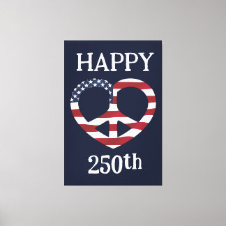USA Flagga Fred Hjarta Canvastryck