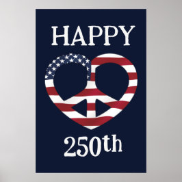 USA Flagga Fred Hjarta Poster