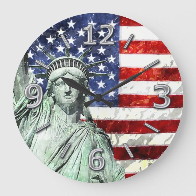USA FLAGGA & FRIHET STOR KLOCKA (Framsida)