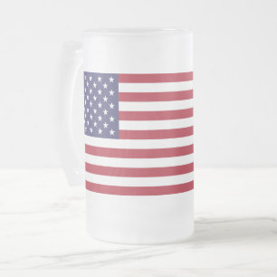 USA flagga Frosted 16 oz Frosted Glass Mugg