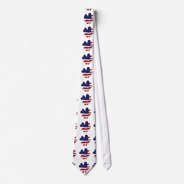 USA Flagga Fyrklöver Slips (Framsida)