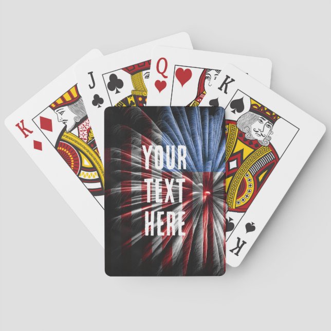 USA FLAGGA Fyrverkerier Casinokort (Baksidan)