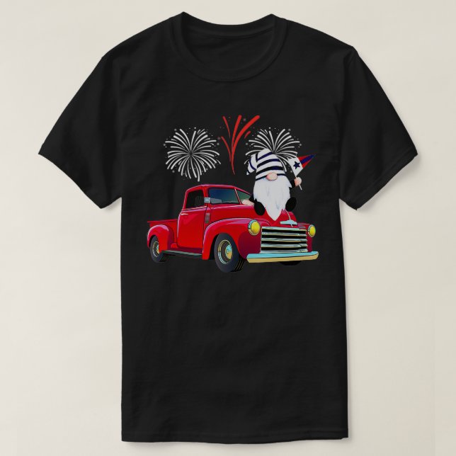 USA flagga-fyrverkeriet, nome 4 juli Celebrat T Shirt (Design framsida)