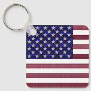 USA flagga Gemstone Art Nyckelring